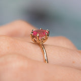 1.75ct Mozambique Pink Oval Sapphire Lotus Solitaire in 14k Yellow Gold