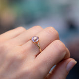 2.0ct Oval Lavender Sri Lankan Oval Sapphire Low Profile Six Prong Split Shank Solitaire in 14k Yellow Gold