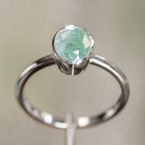 Oval Moss Agate Bezel Rings in 14K Yellow & White Gold