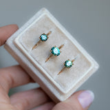 0.98ct Round Green Madagascar Sapphire Classic 4 Prong Solitaire in 14k Yellow Gold