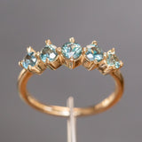 Five Stone Sapphire Band in 14K Yellow Gold