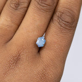 1.22CT HEXAGONAL SAPPHIRE, "OPALESCENT" BLUE, 7.39X5.23X3.93MM