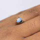 1.22CT HEXAGONAL SAPPHIRE, "OPALESCENT" BLUE, 7.39X5.23X3.93MM