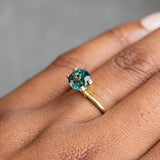 2.05CT ROUND MADAGASCAR SAPPHIRE, COLOR SHIFTING TEAL BLUE AND FOREST GREEN, 7.16X4.95MM