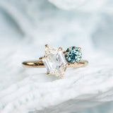 Toi et Moi Ring - Choose Two Gemstones - Setting