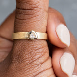 0.13ct Inverted Trillion Diamond Bezel Wide Unisex Band in 18k Yellow Gold