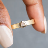 0.13ct Inverted Trillion Diamond Bezel Wide Unisex Band in 18k Yellow Gold