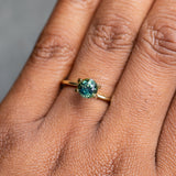 1.29CT ROUND MADAGASCAR SAPPHIRE, PARTI GREEN WITH LIGHT TEAL FLASHES, 6.2MM