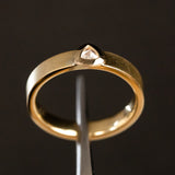0.13ct Inverted Trillion Diamond Bezel Wide Unisex Band in 18k Yellow Gold