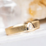 0.13ct Inverted Trillion Diamond Bezel Wide Unisex Band in 18k Yellow Gold
