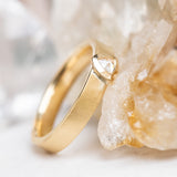 0.13ct Inverted Trillion Diamond Bezel Wide Unisex Band in 18k Yellow Gold