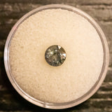 1.27CT ROUND MADAGASCAR SAPPHIRE, SMOKEY GREEN GREY, 6.07X4.20X3.42MM