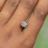 1.26CT SALT AND PEPPER DIAMOND, LIGHT GREY WITH SOME HAZY INCLUSIONS, 6.71X4.13MM