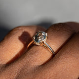 2.15ct Oval Sri Lankan Sapphire Hidden Halo Solitaire in 14k Yellow Gold