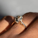 2.15ct Oval Sri Lankan Sapphire Hidden Halo Solitaire in 14k Yellow Gold