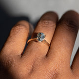 2.15ct Oval Sri Lankan Sapphire Hidden Halo Solitaire in 14k Yellow Gold