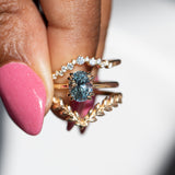 2.15ct Oval Sri Lankan Sapphire Hidden Halo Solitaire in 14k Yellow Gold