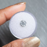 1.51CT ROUND BRILLIANT SALT AND PEPPER DIAMOND, WHITE SILVERY GLOW, 6.98X4.58MM