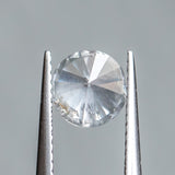 1.51CT ROUND BRILLIANT SALT AND PEPPER DIAMOND, WHITE SILVERY GLOW, 6.98X4.58MM
