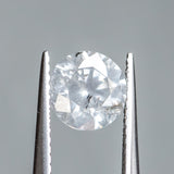 1.51CT ROUND BRILLIANT SALT AND PEPPER DIAMOND, WHITE SILVERY GLOW, 6.98X4.58MM