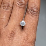 1.51CT ROUND BRILLIANT SALT AND PEPPER DIAMOND, WHITE SILVERY GLOW, 6.98X4.58MM