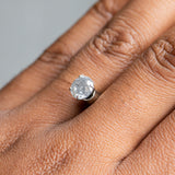 1.51CT ROUND BRILLIANT SALT AND PEPPER DIAMOND, WHITE SILVERY GLOW, 6.98X4.58MM