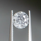 1.19CT ROUND BRILLIANT SALT AND PEPPER DIAMOND, LIGHT GLOWY GREY , 6.55X4.26MM