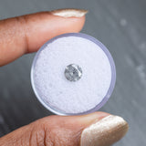 0.97CT ROUND BRILLIANT SALT & PEPPER DIAMOND, OPALESCENCE CLOUDS WITH SPECKLES, 6.32X3.72MM