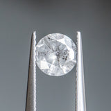 0.97CT ROUND BRILLIANT SALT & PEPPER DIAMOND, OPALESCENCE CLOUDS WITH SPECKLES, 6.32X3.72MM