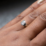 0.97CT ROUND BRILLIANT SALT & PEPPER DIAMOND, OPALESCENCE CLOUDS WITH SPECKLES, 6.32X3.72MM