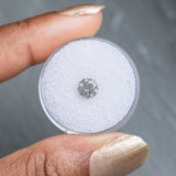 0.98CT ROUND BRILLIANT SALT AND PEPPER DIAMOND, WHITE AND LIGHT GREY WITH SPECKLES, 5.95X4.05MM