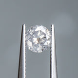 0.98CT ROUND BRILLIANT SALT AND PEPPER DIAMOND, WHITE AND LIGHT GREY WITH SPECKLES, 5.95X4.05MM