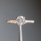 4 Prong Solitaire with Pavé Set Diamonds, Stackable - Setting