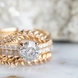 4 Prong Solitaire with Pavé Set Diamonds, Stackable - Setting