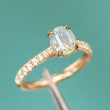 Hidden Halo Solitaire with Pavé Set Diamonds - Setting