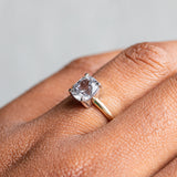 1.68ct Cushion Spinel Low Profile Two-Toned Solitaire Ring in 18K Yellow Gold + Platinum