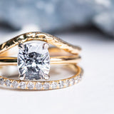 1.68ct Cushion Spinel Low Profile Two-Toned Solitaire Ring in 18K Yellow Gold + Platinum