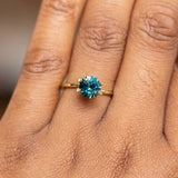 1.63CT ROUND NIGERIAN SAPPHIRE, PEACOCK GREEN, 7.01x4.50MM, UNTREATED