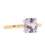 1.68ct Cushion Spinel Low Profile Two-Toned Solitaire Ring in 18K Yellow Gold + Platinum