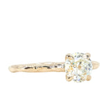 1.24ct Round Crown Jubilee® Cut GIA Diamond 4-Prong Evergreen Carved Solitaire in 14K Yellow Gold