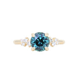 2.15ct Round Madagascar Sapphire and Diamond Starry Night Low Profile Solitaire in 14k Yellow Gold