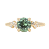 2.02ct Round Madagascar Sapphire and Diamond Starry Night Low Profile Solitaire in 14k Yellow Gold