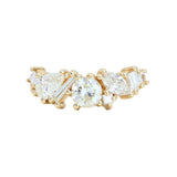 Mixed Shape Natural Diamond Cluster Ring in 18k Yellow Gold
