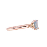 1.60ct Oval Opalescent Sapphire Prong Set Alluvial Solitaire In 18k Rose Gold