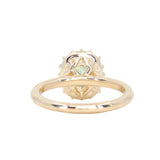 1.53ct Parti Cushion Untreated Madagascar Sapphire Antique-Style Diamond Halo Ring in 14k Yellow Gold