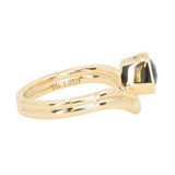 2.01ct Emerald Cut Madagascar Sapphire Bezel Set Ripple Contour Solitaire in 14k Yellow Gold