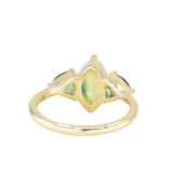 1.56ct Parti Marquise Sapphire and Trillion Sapphire Antique Compass Set Low Profile Ring in 18k Yellow Gold