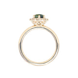 1.53ct Parti Cushion Untreated Madagascar Sapphire Antique-Style Diamond Halo Ring in 14k Yellow Gold
