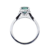 2.03ct Elongated Cushion Madagascar Sapphire and Diamond Vintage Cathedral Four Prong Ring in 14k White Gold