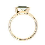 2.01ct Emerald Cut Madagascar Sapphire Bezel Set Ripple Contour Solitaire in 14k Yellow Gold